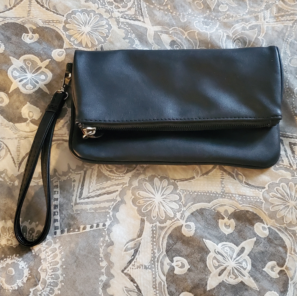 Nine West Black Fold Over Wristlet
